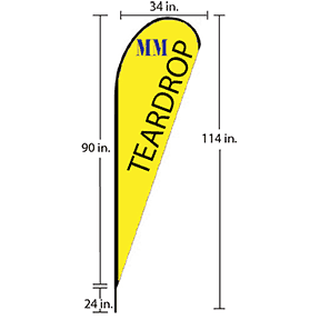 Teardrop Medium Flag Kit (34” x 110”)