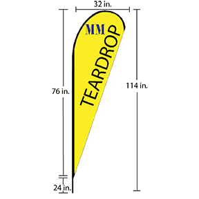 Teardrop Small Flag Kit (32” x 76″)